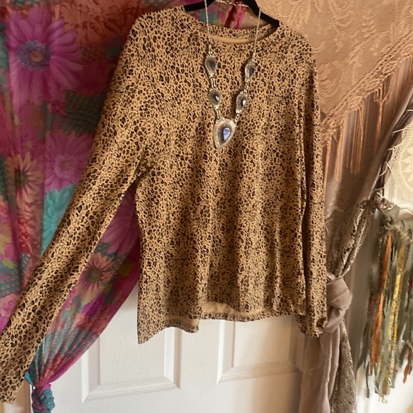Organic cotton, Lord and Taylor, leopard print, long sleeve stretch top size xl - Picture 6 of 6